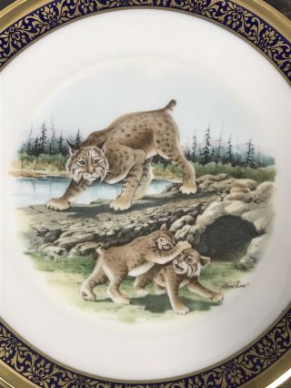 Lenox Woodland Wildlife Plate Bobcats 1980 Boehm Studios Limited Issue 2