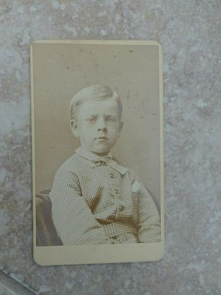 Antique Cdv Cabinet Photo Identified Smug Little Boy Harris G Hale Salem,  Ma