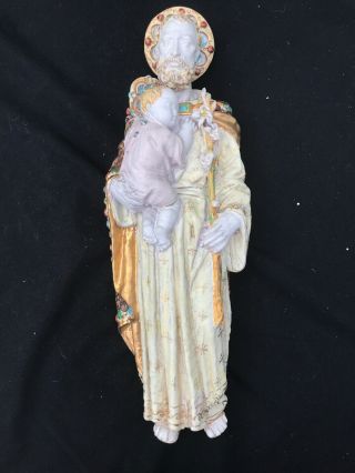 Italian Prof Eugenio Pattarino Statue Sculpture L - 51 Baby Jesus Joseph As - Is