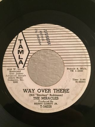 Northern Soul Promo 45 The Miracles Way Over There On Tamla Hear