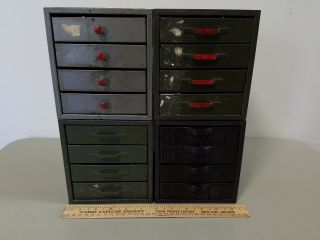 Vintage 4 Drawer Metal Tool Box Industrial Small Parts Bin Storage Cabinet (4)