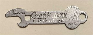 1910s Cooks Beer Evansville Indiana Goldblume Beer Key Bottle Opener B - 25 - 5
