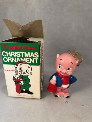 Vintage 1979 Looney Tunes Christmas Ornament Porky Pig Warner Bros