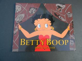 Betty Boop 12 - Month Wall Calendar 1992 King Features Syndicate Cards & Pin