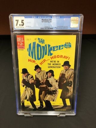 The Monkees 15 Cgc 7.  5 Photo Cover 1st Graded On Census,  Bright Yellow 1968