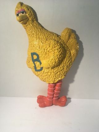 Vintage Ceramic Big Bird From Sesame Street Wall Mount With Blue B 1970s