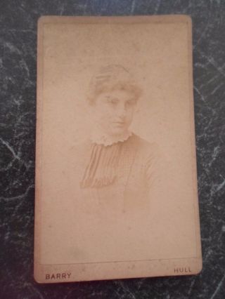 Antique Cabinet Photograph Cdv Photo Of A Lady By Barry,  Hull