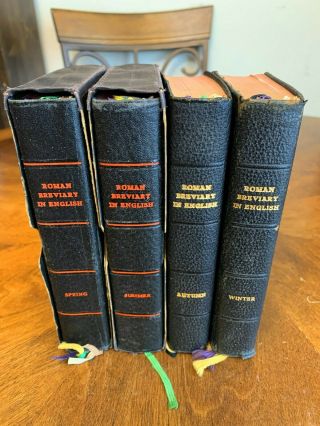 4 Volumes Roman Breviary In English,  Spring Summer Autumn Winter 1950/1951