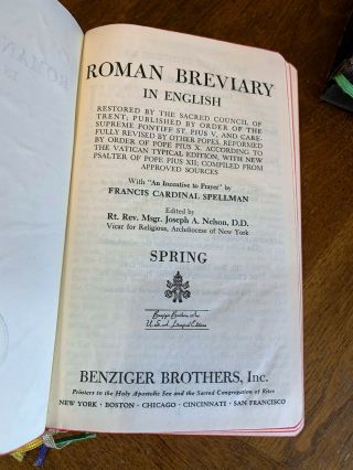 4 Volumes Roman Breviary in English,  Spring Summer Autumn Winter 1950/1951 3