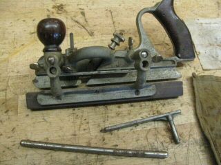 Vintage Craftsman Combination Plow Molding Wood Hand Plane & 18 Cutters 3