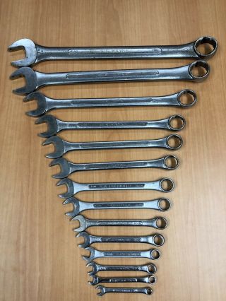 Vintage 14pc.  S - K Wayne Combination Wrench Set Made In Usa.