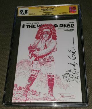 Walking Dead 171 Skybound Megabox Variant Cgc 9.  8 Signed Stefano Gaudiano Sketch