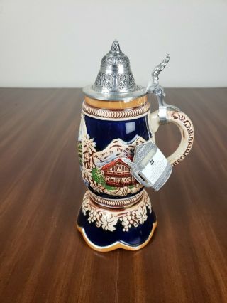 Edelweiss Musical Beer Stein Swiss Musical Movement With Tags