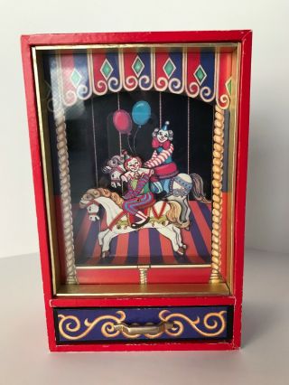 Otagiri Japan Music Box Circus Clown Vintage