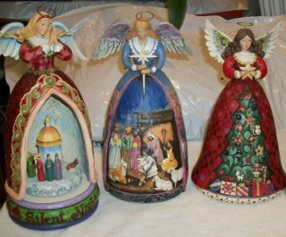 Jim Shore Angels Christmas Designs 2 Music Boxes.  Pick The One You Want.