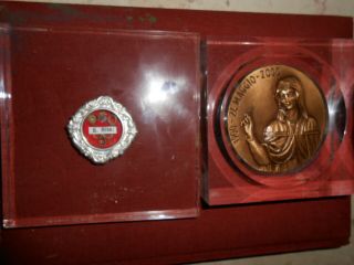 Reliquary With Relics St.  Rita,  Bronze Centenary Medal Of The Year 2000