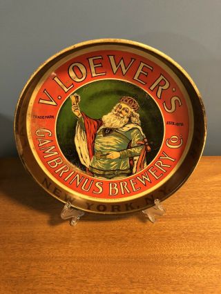 V.  Lowers Gambrinus Brewery Co.  Lager Beer Ale And Porter York,  N.  Y.  Tray