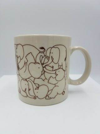 Vintage Taylor And Ng Naughty Elephant Orgy Coffee Cup Mug 1979