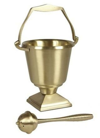 Church Brass Holy Water Bucket,  Sprinkler Set (- Pot)