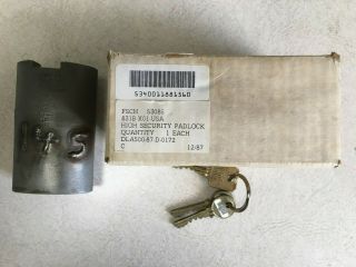 1987 Sargent & Greenleaf High Security Padlock Model 831b - M1 W/3 Keys & Box