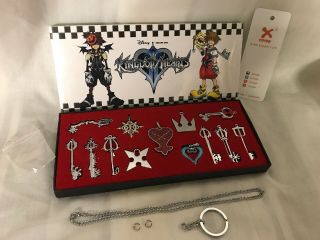 Kingdom Hearts Ii Key Blade Necklace Pendant,  Keyblade,  Keychain Silver 13 Pc.  Set