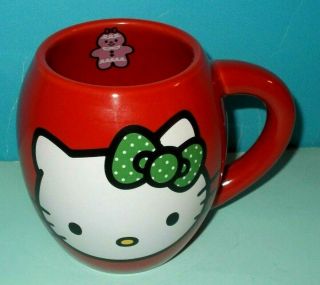 Hello Kitty Oval 18 Oz,  Ceramic Oval Red Coffee Mug Cup