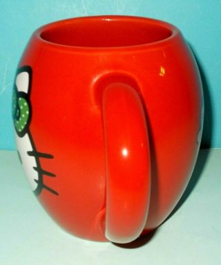 Hello Kitty Oval 18 oz,  Ceramic Oval Red Coffee Mug Cup 3