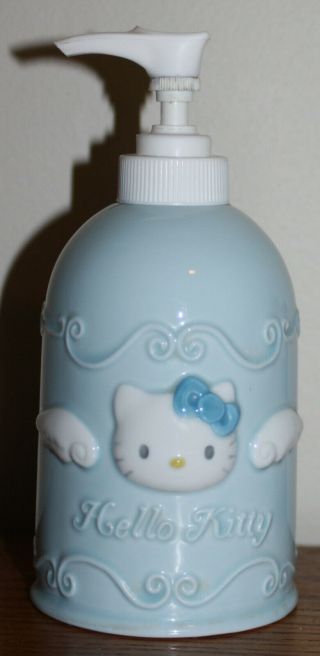 Sanrio Hello Kitty Blue Ceramic Soap Dispenser Lotion 1976 - 1999