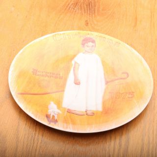 Norman Rockwell Christmas 1975 Angel With A Black Eye Limited Edition Plate.