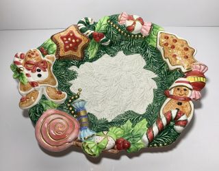 Fitz And Floyd 1996 Sugar Plum Christmas Candy Dish Bowl