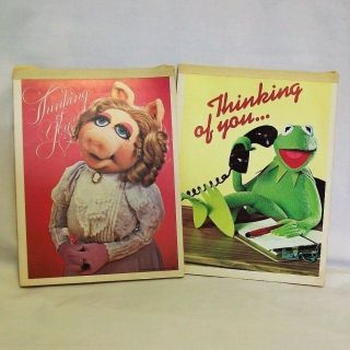 Set Of 2 Muppets Note Pads / Stationery - Vintage Miss Piggy & Kermit