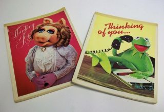 Set of 2 Muppets Note Pads / Stationery - Vintage Miss Piggy & Kermit 2