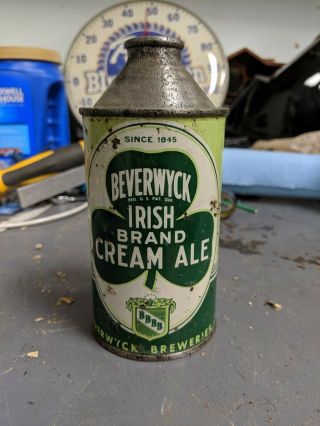 Beverwyck Cream Ale Irtp Cone Top Beer Can Albany York