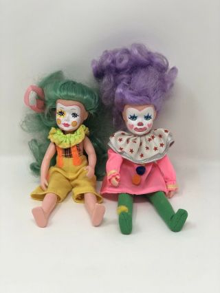 Vintage Clown Doll - Set Of 2 - 1991 Creata - Clown Girl Dolls - Vhtf