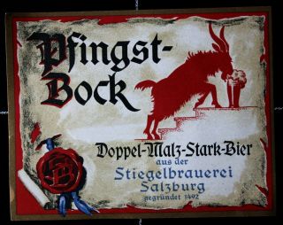 1 Old Beer Label From Stiegl Brew Austria Salzburg About 1930 - 40
