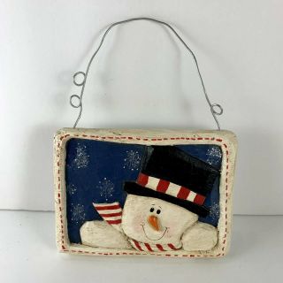 Eddie Walker Midwest Of Cannon Falls Snowman Ornament Christmas 3 " Tall 4 " Wide