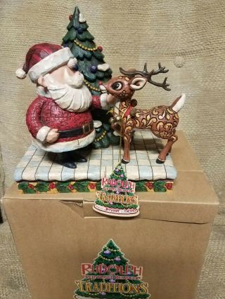 Enesco Traditions Santa & Rudolph Red Nosed Reindeer 2007 Figurine 4008338