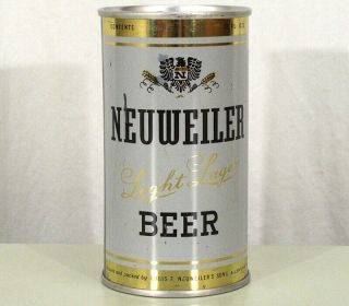 Neuweiler Light Lager •bottom Opened Zip Top• Beer Can Allentown,  Pennsylvania,