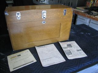 Vintage H Gerstner &sons Model 52 Oak Wood Machinist Tool Chest W Box