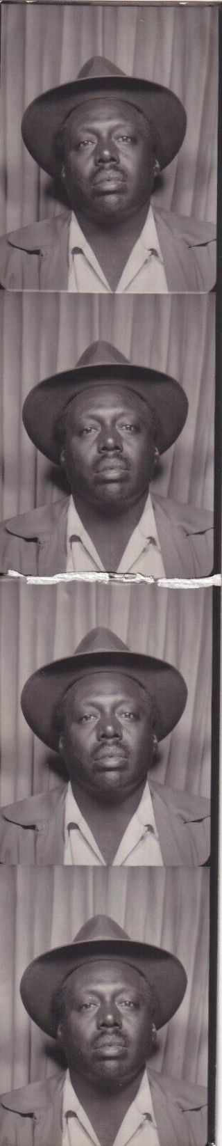 Vintage Photo Booth - Strip - Serious African - American Man,  Same Exact Expression