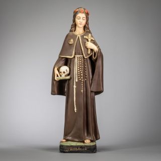 St Rosalia Statue | Saint Rusulia Figure | La Santuzza | Vintage Plaster | 21 "