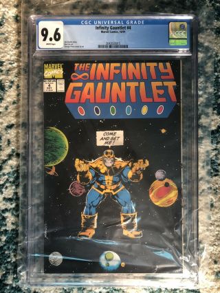 The Infinity Gauntlet 4 - Cgc 9.  6 - Marvel 10/91 - Thanos/avengers/x - Men/dr.  Strange