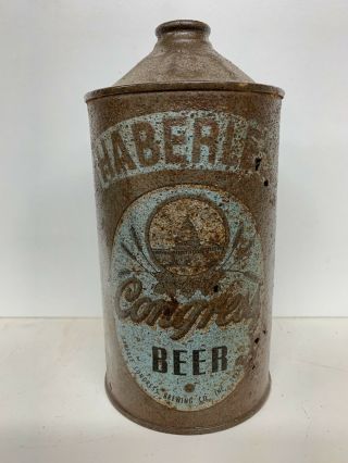 Haberles Congress Beer Quart Cone Top Beer Can Syracuse,  Ny