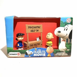 Schleich Peanuts Psychiatric Booth Scenery 2 Figure Set Charlie Brown Lucy