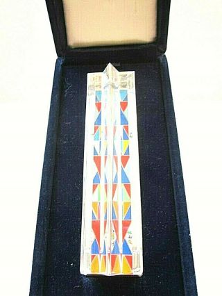 Yaacod Agam Daum Mezuzah Box Papers Crystal Sterling Silver Abstract Print