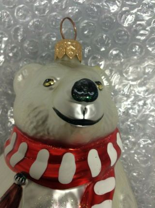 Kurt Adler Polonaise Coca Cola Polar Bear Ornament Signed 2