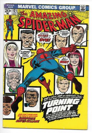 Spider - Man 121 1973 - Key Issue Death Of Gwen Stacy.  John Romita Art.