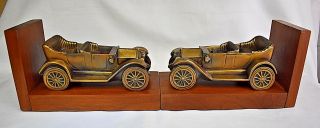 Antique Brass Early Model Automobile Bookends 3