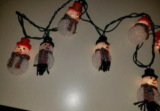 Avon Vintage Christmas Snowmen Garland Of Lights (set Of 2 Lights)