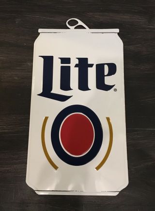 Miller Lite Promotional Tin Metal Beer Sign